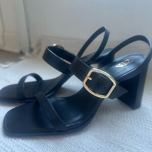 Zara Black Block Sandals